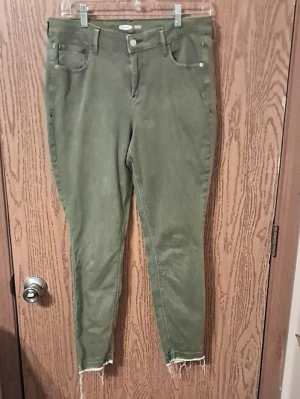 Old Navy Rockstar Super Skinny Olive Green Skinny Jeans Waist 12